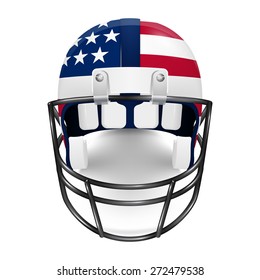 Patriotic football helmet - US flag.  Vector EPS10 illustration.