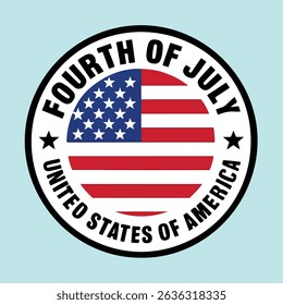 Patriotic Fourth of July American Flag Emblem 