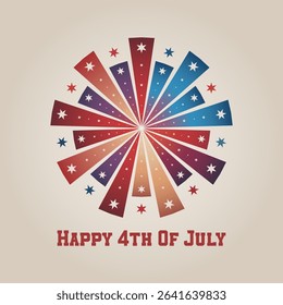Patriotic fourth of july fireworks burst design