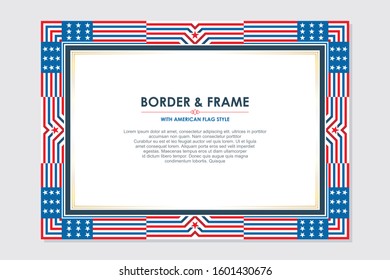 Patriotic Border Frame American Flag Style Stock Vector (Royalty Free ...