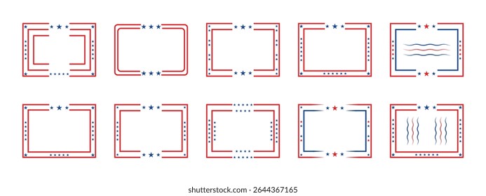 Patriotic Frame Designs with Stars and Stripes.