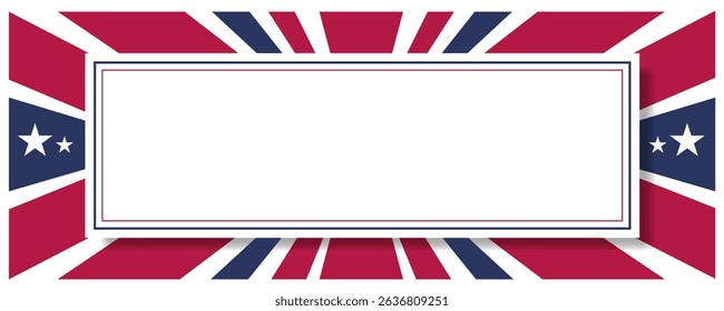 Patriotic frame template with stars  stripes for textmessage.