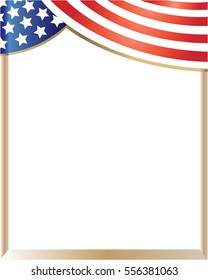 Patriotic frame wave with USA flag symbols with empty space for your text vector design template.