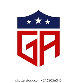 Patriotic GA Logo Design. Letter GA Patriotic American Logo Design for Political Campaign and any USA Event.