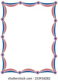 Patriotic Garlands Border / Frame On White