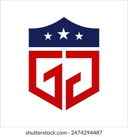 Patriotic GJ Logo Design. Letter GJ Patriotic American Logo Design for Political Campaign and any USA Event.
