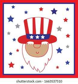 Patriotic gnome vector ilustration. Cartoon vector for Independence day. 