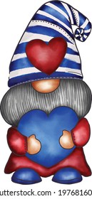 Patriotic Gnomes Clipart 4 th july cartoon day flag usa 