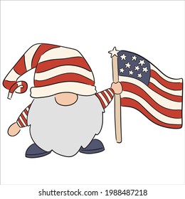 Patriotic Gnomes Clipart 4 th july cartoon day flag usa 