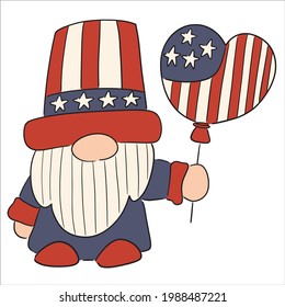 Patriotic Gnomes Clipart 4 th july cartoon day flag usa 
