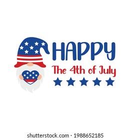 Patriotic Gnomes, Independence day happy 4th july and usa theme Vector illustration