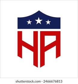 Patriotic HA Logo Design. Letter HA Patriotic American Logo Design for Political Campaign and any USA Event.