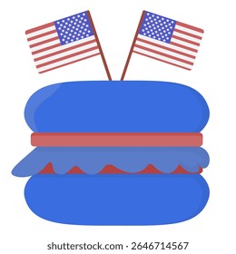 Patriotic hamburger Vector with American Flags