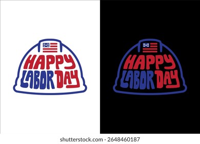 Patriotic Happy Labor Day Hardhat Graphic