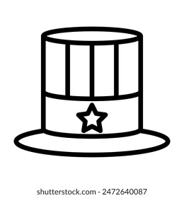 Patriotische Hut Vektorgrafik Line Icon Design