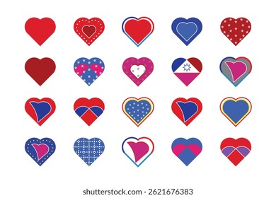 Patriotic Heart icon, Love icon Collection of Colorful Heart icon Designs.
