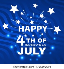Patriotic holiday. The USA are celebrating 4th of July. Festive stylized striped background with fireworks