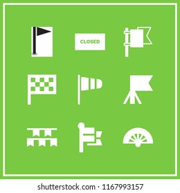 patriotic icon. 9 patriotic vector set. closed, flags, wind flag and flag icon icons for web and design about patriotic theme