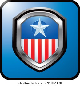 patriotic icon on blue web button