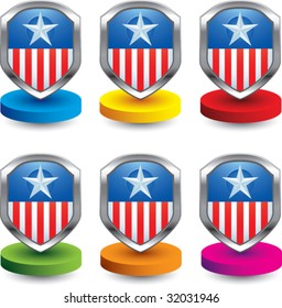 patriotic icon on colored discs