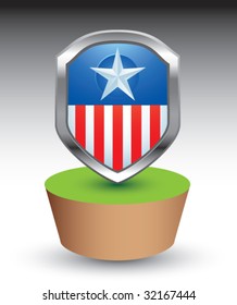 patriotic icon on green patch
