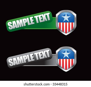 patriotic icon on tilted banners