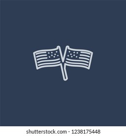 patriotic icon. Trendy flat vector line patriotic icon on dark blue background from United States of America collection. 