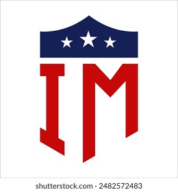 Patriotic IM Logo Design. Letter IM Patriotic American Logo Design for Political Campaign and any USA Event.