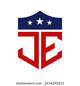 Patriotic JE Logo Design. Letter JE Patriotic American Logo Design for Political Campaign and any USA Event.