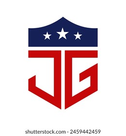 Patriotic JG Logo Design. Letter JG Patriotic American Logo Design for Political Campaign and any USA Event.