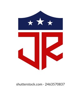 Patriotic JR Logo Design. Letter JR Patriotic American Logo Design for Political Campaign and any USA Event.