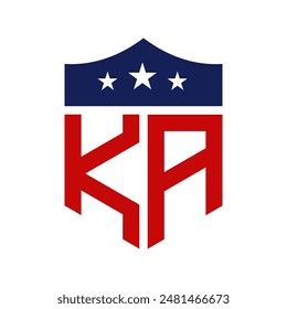 Patriotic KA Logo Design. Letter KA Patriotic American Logo Design for Political Campaign and any USA Event.