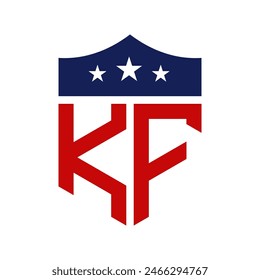 Patriotic KF Logo Design. Letter KF Patriotic American Logo Design for Political Campaign and any USA Event.