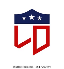 Patriotic LD Logo Design. Letter LD Patriotic American Logo Design for Political Campaign and any USA Event.