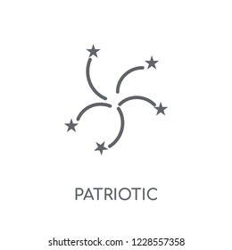 patriotic linear icon. Modern outline patriotic logo concept on white background from United States of America collection. Suitable for use on web apps, mobile apps and print media.