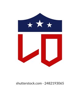 Patriotic LO Logo Design. Letter LO Patriotic American Logo Design for Political Campaign and any USA Event.