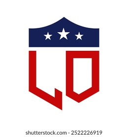 Patriotic LO Logo Design. Letter LO Patriotic American Logo Design for Political Campaign and any USA Event.