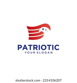 patriotic logo design with eagle and flag