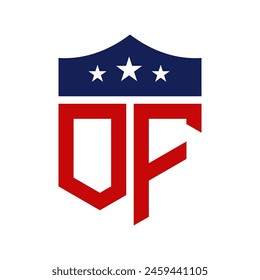Patriotic OF Logo Design. Letter OF Patriotic American Logo Design for Political Campaign and any USA Event.