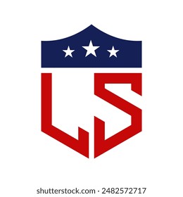 Patriotic LS Logo Design. Letter LS Patriotic American Logo Design for Political Campaign and any USA Event.