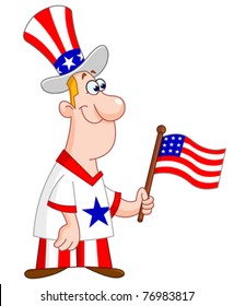 Patriotic man with american flag
