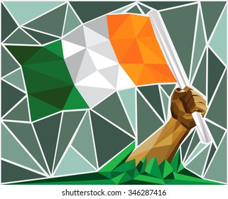 Patriotic Man Raising The National Flag Of Ivory Coast