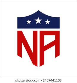 Patriotic NA Logo Design. Letter NA Patriotic American Logo Design for Political Campaign and any USA Event.