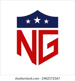 Patriotic NG Logo Design. Letter NG Patriotic American Logo Design for Political Campaign and any USA Event.