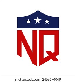 Patriotic NQ Logo Design. Letter NQ Patriotic American Logo Design for Political Campaign and any USA Event.
