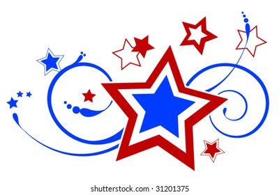 Patriotic Ornate Star Decoration - Fireworks