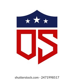 Patriotic OS Logo Design. Letter OS Patriotic American Logo Design for Political Campaign and any USA Event.