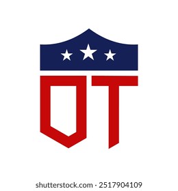 Patriotic OT Logo Design. Letter OT Patriotic American Logo Design for Political Campaign and any USA Event.