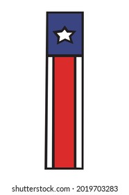 Patriotic outdoor decor color vector sketch. Independence day concept.