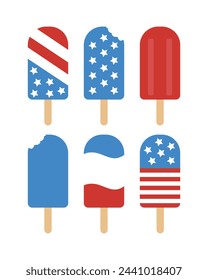 Patriotic Popsicle Patriotic Ice Cream Fourth of July 4th of July Independence Day Bundle Files For Cricut